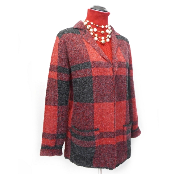Joseph Abboud Red & Black Plaid Jacket - Picture 5 of 6